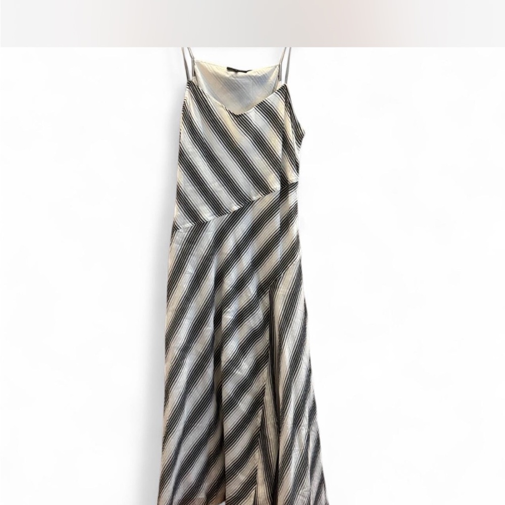Striped Black and White Midi Dress - Picture 3 of 4